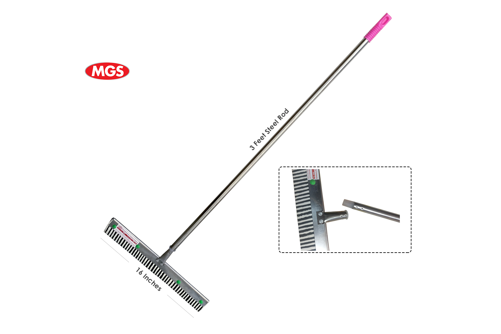 16 inches Steel Wiper with 3 Feet Steel Rod – Steel Wiper By MGS